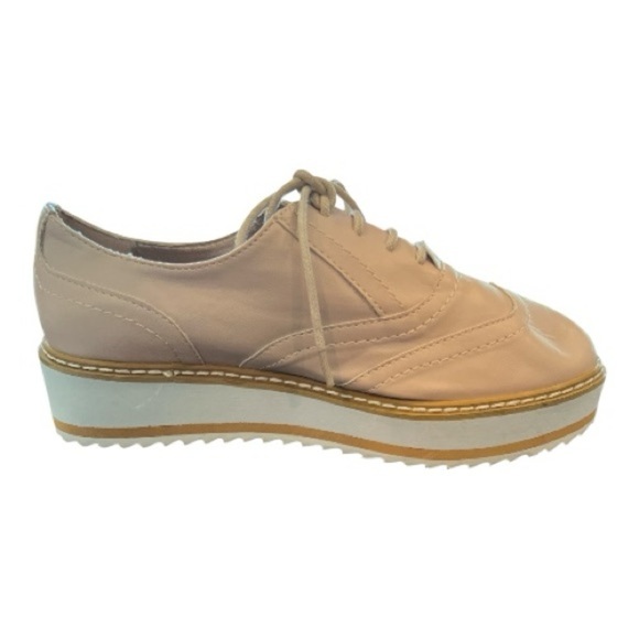 Pimkie Nude / Blush Platform Oxford Shoes — Women’s 6.5 - Picture 4 of 9